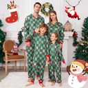 ANGELGGH Family Matching Christmas Onesie Pajamas, Vacation Cute Printed One Piece Pajamas, Xmas Hooded Holiday Sleepwear (Green, M)