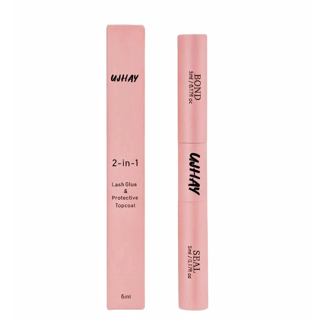 3 x Lash Glue, Strong Hold Lash Bond, 2-in-1Double Head Quick Dry Eyelash Glue, Gentle Not irritating, for Strip Lashes (5ml+5ml)