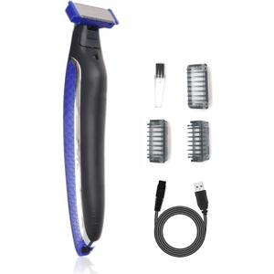 Men's Multi-Function Rechargeable Shaver for Pubic Grooming, Trim & Shave, Hybrid Electric Trimmer and Shaver with Rechargeable Battery