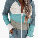 FEKOAFE Women's 2025 Fall Striped Color Block Hoodies Fashion V Neck Knit Sweater Pullovers, S
