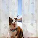 jinchan Embroidered Curtains Sheer Christmas Curtains Off White Snowflake Voile 84 Inch Length Rod Pocket Xmas Decor Winter Holiday Window Decorations Living Room Bedroom 2 Panels Set