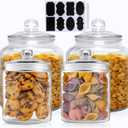 Glass Storage Containers, Clear Glass Jar with Lid, for Pantry - Flour, Coffee bean, Cookies, Pasta, Candy, Set of 4