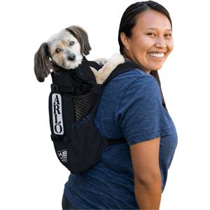 K9 Sport Sack Air 2 - Small, Jet Black - Ideal for Dogs with 13-16 Back Length - Durable, Breathable Backpack-Style Carrier - Perfect for Walks, Short Hikes & Public Transportation