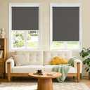 Grandekor Motorized Roller Shade with Remote Control, Motorized Blinds100% Blackout Electric Shades, Cordless Window Blinds Shades for Bedroom Living Room Office, Dark Grey, W28 xH72