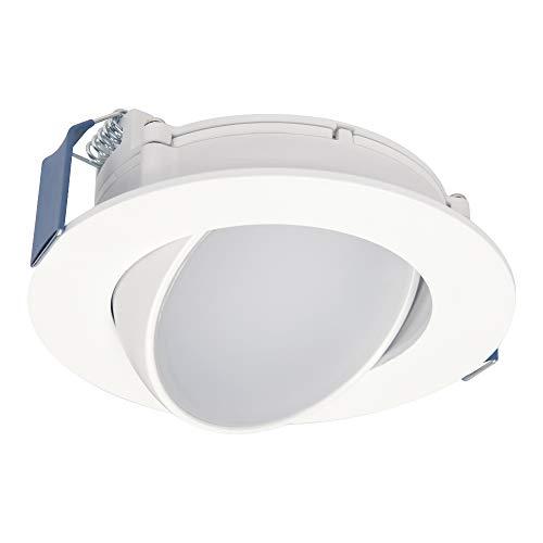Halo HLA406VWFL9FS1EMWR HLA 4 in. Color Selectable (2700K-5000K) Canless Wide Beam Adjustable Gimbal Integrated Kit LED Recessed Trim, Round, White