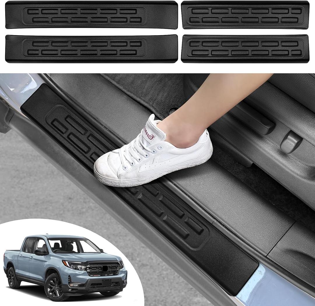 4PCS Car Door Edge Guards Door Sill Protector for Honda Ridgeline 2017-2025 2026 Accessories ABS Plastic Material Matte Black Car Door Threshold Protection