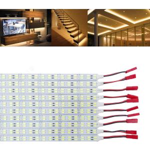 ICIH Under Cabinet LED Lighting 10Pack Rigid DC 12V LED Light Strip Light Super Bright Warm White 3000K SMD5630 9W 84LED Double Row 0.5m/20in for Kitchen,Counter,Shelf,TV Back