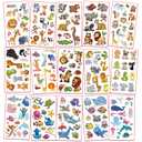 6 x Waterproof Temporary Tattoos For Kids - 350 Pieces | Animals, Insects and Sea Animals | Temporary Tattoo Sheets for Boys | Party Favor for Goody Bags | Non-toxicSkin-Safe*Cosmetic-Grade