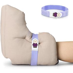 Heel Protectors for Bed Pressure Sores,Foot Boot Pillow Comfort Cushion for Bedridden Patients Remove Bedsores, Ankle Booties Pad for Ulcer Pain Relief While Sleeping (Pack of 1 Count, Khaki)