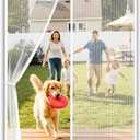 Flux Phenom Magnetic Screen Door - Bugs Out, Breeze in - 9min Install Auto-Sealing Heavy Duty Double Stitched Mesh, 52 Magnets, Hands Free Sliding & Patio Doors Net, Pet & Kid Friendly, 30 x 80 Inch, 
White