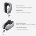 urnexttour Neck Pillow and Blanket Set for Travel Memory Foam Design Models Pillows with Eye Mask and 50% More Storage Bag Traveling Essentials Plane Car Flight Rest Sleeping Use Adult, Light Gray