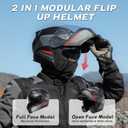 TRIANGLE Modular Motorcycle Helmets for Men Flip Up Full Face Helmet Dual Visor with Internal Sunshield DOT Approved, L