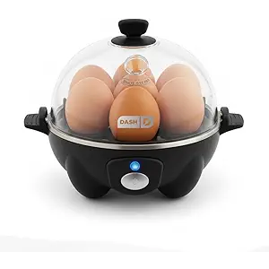 Dash Rapid Egg Cooker  Boiler, Poacher & Steamer  Includes Measuring & Recipe Guide  Dishwasher Safe  BPA Free  Holds 7 Eggs, Black