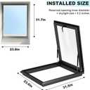 Skylight Window for House Roof, Tempered Glass Roof Hatch | Sloped Flat Roof Window for Attic and Sun Room (23.6 x 31.5 in)