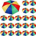 Kacctyen 20 Pieces Camouflage Umbrella Hat for Adults Waterproof Head Umbrella Cap for Summer Beach Fishing Hiking Camping