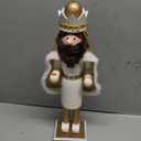 Joliyoou 15 inch Christmas Nutcracker, Wooden Nutcracker Soldier Playing The Drum, Rose Gold Traditional Hand-Painted Festive Decorations for Table, Mantel and Xmas Party