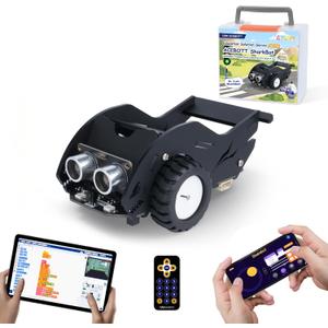 STEM Toys SharkBot Smart Car Kit Voice-Controlled ESP32 Coding Robot Robotics Kit for Kids Ages 8-12, Supports Arduino, ACECode, Programming for Classroom Home Education Birthday Gift for Boys Girls