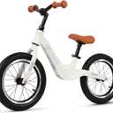 Birtech 14" Kids Balance Bike for 3,4,5,6 Year Old Boys and Girls, Air Tires with Magnesium Alloy Frame, Lightweight No Pedal Toddler Training Bicycle (White)