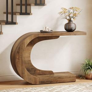 43" Console Table, C-Shaped Modern Accent Table Hallway Table