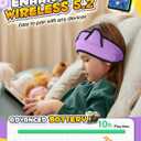 Kids Headphones Headband Wireless, Kids Bluetooth Headband, Baby Headphones with Thin Speakers & Wired Playback 3.5 MM Jack, Perfect Toddlers & Children's Earphones for Home, School & Travel