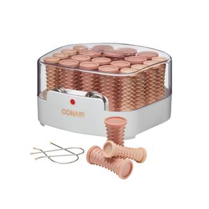 Conair Double Ceramic Hot Rollers for Long, Medium, and All Hair - Hair Curler - Hair Roller Clips Included - 1/2 inch, 3/4 inch, and 1 inch Rollers (20 Piece Assortment, Tan)