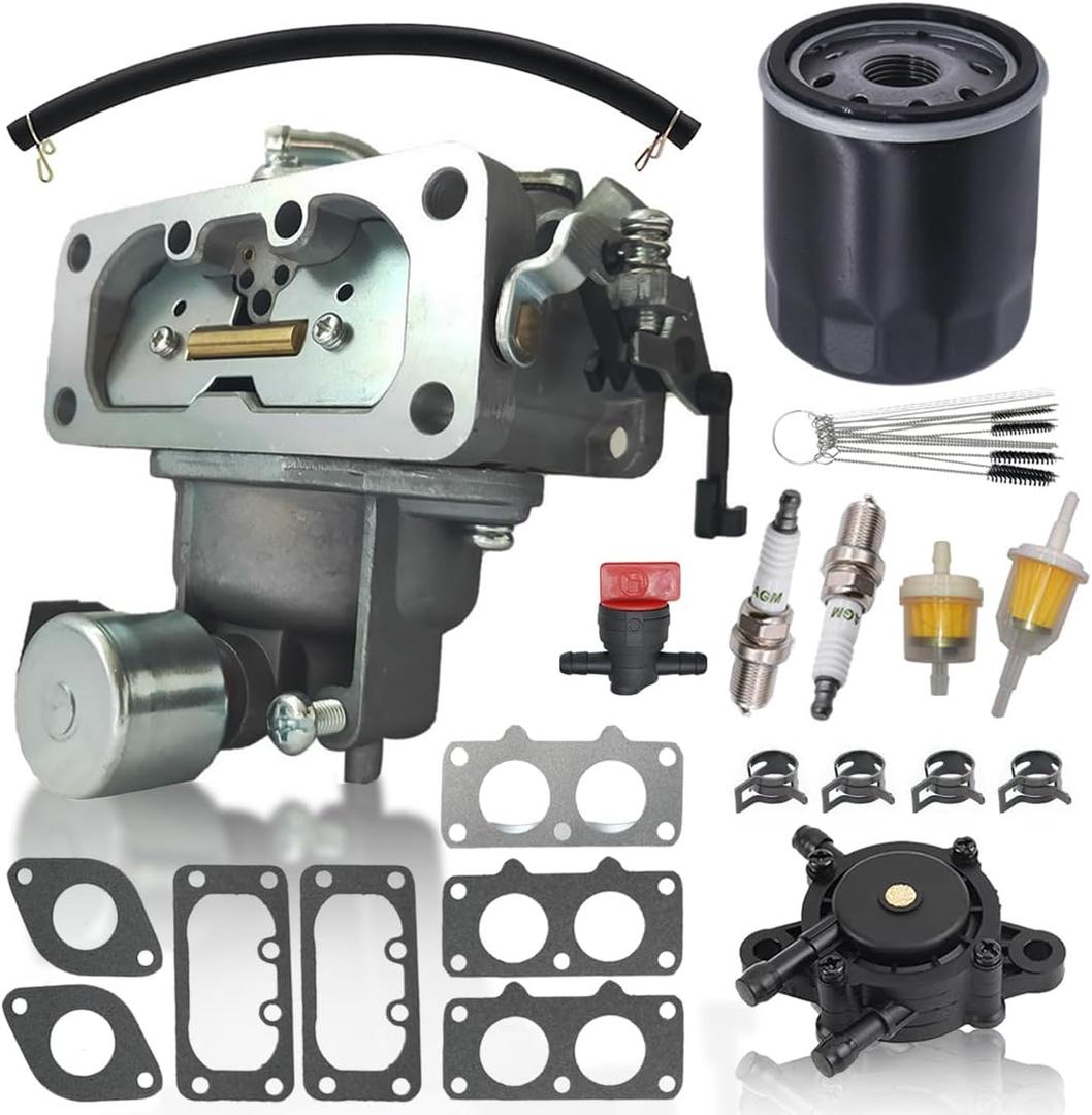 FH641V 15004-0760 Carburetor Compatible with Kawasaki FH661V FH721V FH751V FH601V FX801V FX850V 19-29 Hp Engine Replaces 15004-7029 15004-1008 with 49065-0724 Oil Filter & Fuel Pump