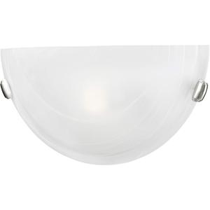 Livex Lighting 4271-91 Home Basics 1 Light Brushed Nickel Wall Sconce with White Alabaster Glass