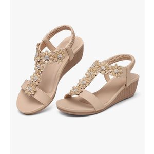 SHIBEVER Wedge Sandals for Women Dressy: Summer Platform Comfortable Low Wedges Womens Sandal, 8.5 Size