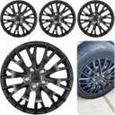 16 Inch Black Hubcaps Wheel Covers – Set of 4 Premium ABS Snap-On OEM Style Replacement for Cars, Trucks, SUVs & Vans – Durable, Secure Fit Rim Covers for 16” Steel Wheels