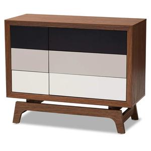Baxton Studio Chest Walnut/White/Gray