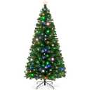 Best Choice Products 6ft Pre-Lit Fiber Optic Artificial Pine Christmas Tree, Holiday Décor Centerpiece w/ 230 Multicolored LED Lights, 8 Sequences, Foldable Stand