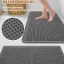 Smiry Waffle Bath Mat 24x17, Extra Soft Absorbent Bathroom Rugs, Non Slip Machine Washable Quick Dry Bath Rugs for Bathroom Floor, Tub, Shower, Home Decor Accessories, Dark Grey