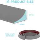 Shower Threshold Water Dam,Walk in Shower Water Guard, Shower Dam Water Barrier Bathroom Sink Splash for Dry And Wet Separation Caulk Seal Strip Edge Trim (98Inch, Gray)