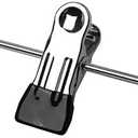 Szxc 2 Pack Skirt Pants Hangers with Adjustable Clips - 4 Tier Chrome with Black Vinyl - Non-Slip Durable - Closet Storage Organizer Space Saving (Pants Skirt Hangers (Set of 2)