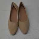 HEAWISH Women’s Black Flats Shoes Comfortable Suede Pointed Toe Slip On Casual Ballet Flats Dress Shoes Nude Flats(Beige, US11)