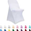 ManMengJi White Folding Chair Covers, Spandex Folding Chair Covers 10 PCS, Banquet Chair Slipcovers for Party, Wedding, Holidays, Celebration