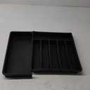 Homecor Silverware Organizer - Expandable Large Kitchen Drawer Organizer Utensil Organizer with 2 Removable Knife Blocks, 22"x 19"Cutlery Tray Drawer Dividers for Kitchen Flatware(6-9 Slots) (Black)