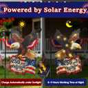 Lighted 250th Anniversary USA Garden Flag for Outside, Solar Led Double-sided Patriotic Banner with 1776-2026 250 Years of American Freedom Design for Independence Day, July 4th Decor (LED Eagle-Shaped, 12 x 18 Inch)