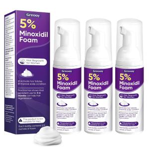 5% Minoxidil Foam for Women Hair Growth Foam 3 Bottles 2.11 Ounces Each