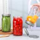 Encheng 32 oz Wide Mouth Mason Jars with Lids and Bands, 12 Pack Clear Glass Canning Jars for Fermenting, Preserving, Quart Size Large Mason Jars for Jam, Pickling, Meal Prep, DIY Crafts