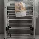 SONGMICS Clothes Drying Rack, Foldable 2-Level Laundry Drying Rack, Free-Standing Airer, 1 Additional Tall Hanging Bar, 2 Height-Adjustable Wings, 24 Drying Rails, Space Savng, Simply White ULLR521W01