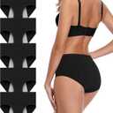 JojoQueen Period Underwear for Women Menstrual Panties Cotton Postpartum Easy Clean Teens Brief (Large, Black-b, 5 Pack)