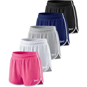 Juicy Couture Womens 3" Mesh Dolphin Shorts Running Workout Gym Yoga Track, XL