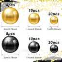 Suncalla 124 Pcs Black and Gold Graduation Vase Filler 2026 Grad Hat Table Decoration Graduation Caps Centerpiece Beads Pearls for Vases Filler 2026 High School College Grad Party Table Decor