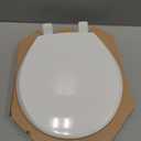 Mayfair Cassel Slow Close Toilet Seat, Easy Clean, Non Slip Premium Wood Seat, Easy Install, Made in USA, Round, White