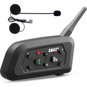 EJEAS V6 Pro+ Motorcycle Helmet Bluetooth 5.1 Intercom Headset, V6 Pro Upgraded Version, Equipped with Type-C Interface(1 Pack)