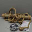 Arturesthome 4 Heads Hemp Rope Ceiling Pendant Light, Vintage Bamboo Chandeliers Decoration, Rustic Industrial Hanging Lamp for Bedroom Restaurant Cafe Bar (4 Lights/W 22.7in)