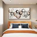 Framed Wall Art Living Room Wall Decor Framed Abstract Canvas Wall Art Bedroom Wall Decor Above Bed Office Decorations for Work Modern Artwork 24x48IN Wood Frame