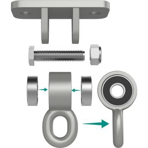 BETOOLL Swing Hangers with Bearing, Heavy Duty Porch Swing Hanging Kit for Outdoor Playground Tree Indoor Ceiling Mount Hardware Brackets Hooks for Yoga Hammock Punching Bag Accessories 2PCS Silver