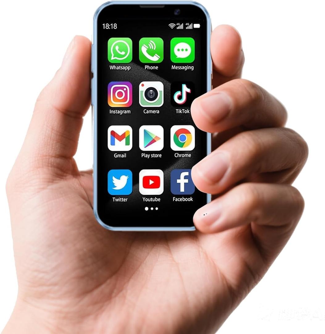 Mini 3G Smartphone Unlock, 3-inch high-Definition Touch Screen Dual SIM Card Dual Standby mini Phone, Portable Backup Compact Phone, Suitable for Students and Children as Gifts (Blue, 2GB+16GB)